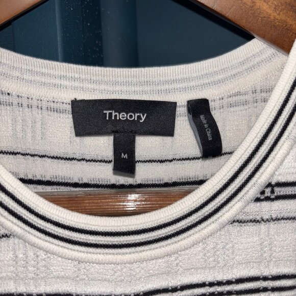 THEORY - Striped Midi Dress in Crepe Knit - Picture 4 of 6